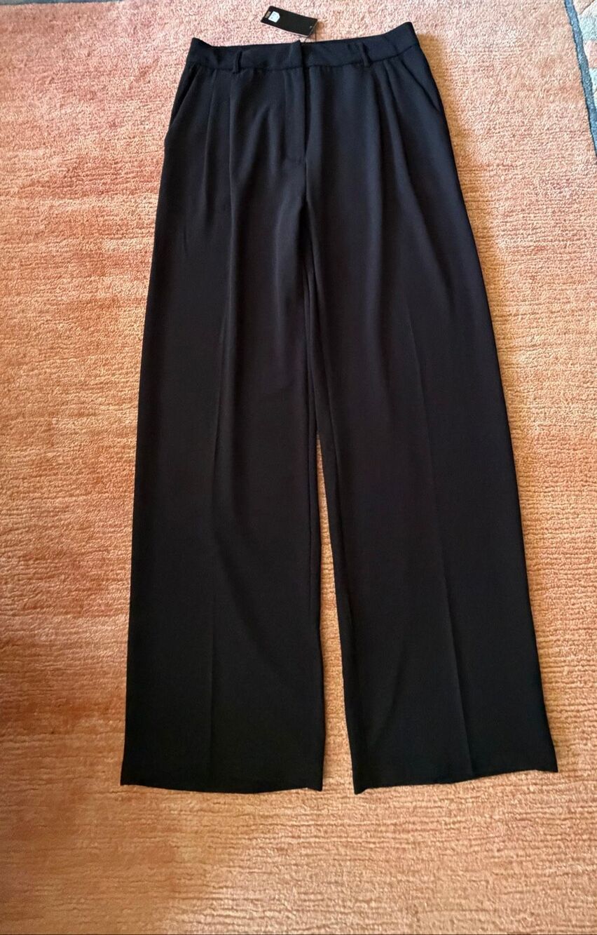 Shinestar Black Straight Leg Dress Pants Size L NWT Work Office Trousers